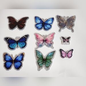 Butterfly Flatback Focal Beads For Review Flats Planar Badge Keychain Bag‎ Clip